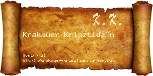 Krakauer Krisztián névjegykártya